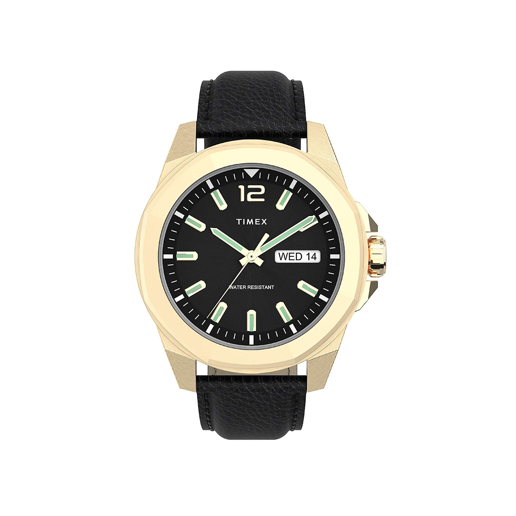 TIMEX Essex Avenue Black Leather Strap