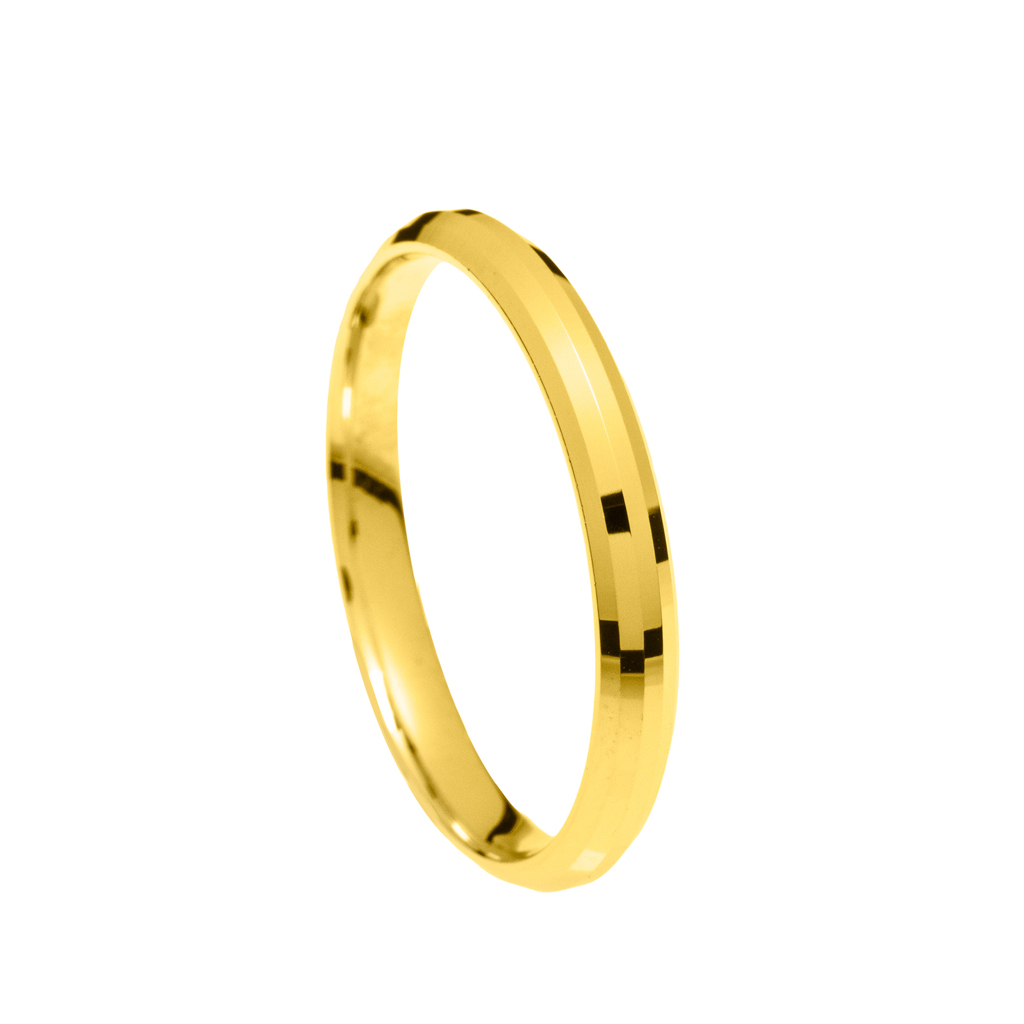 Βέρες χρυσές κλασικές τετράγωνες με κομμένες γωνίες Κ14 by Stergiadis